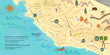 Load image into Gallery viewer, The map that guides our fun-loving friends’ adventure from the San Joaquin Valley to the Central Coast.
