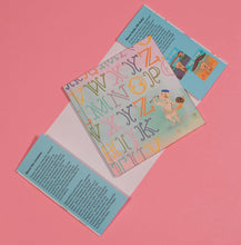 Load image into Gallery viewer, Surprise! Hidden underneath the A-Z book jacket is an alphabet pattern as “painted” by an Indy artist at work!